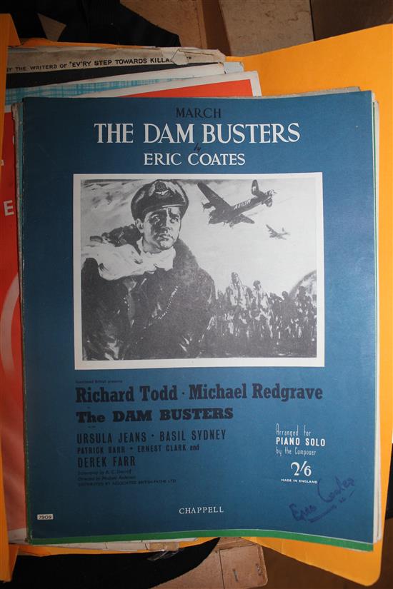 Piano music incl Dam Busters signed Eric Coates